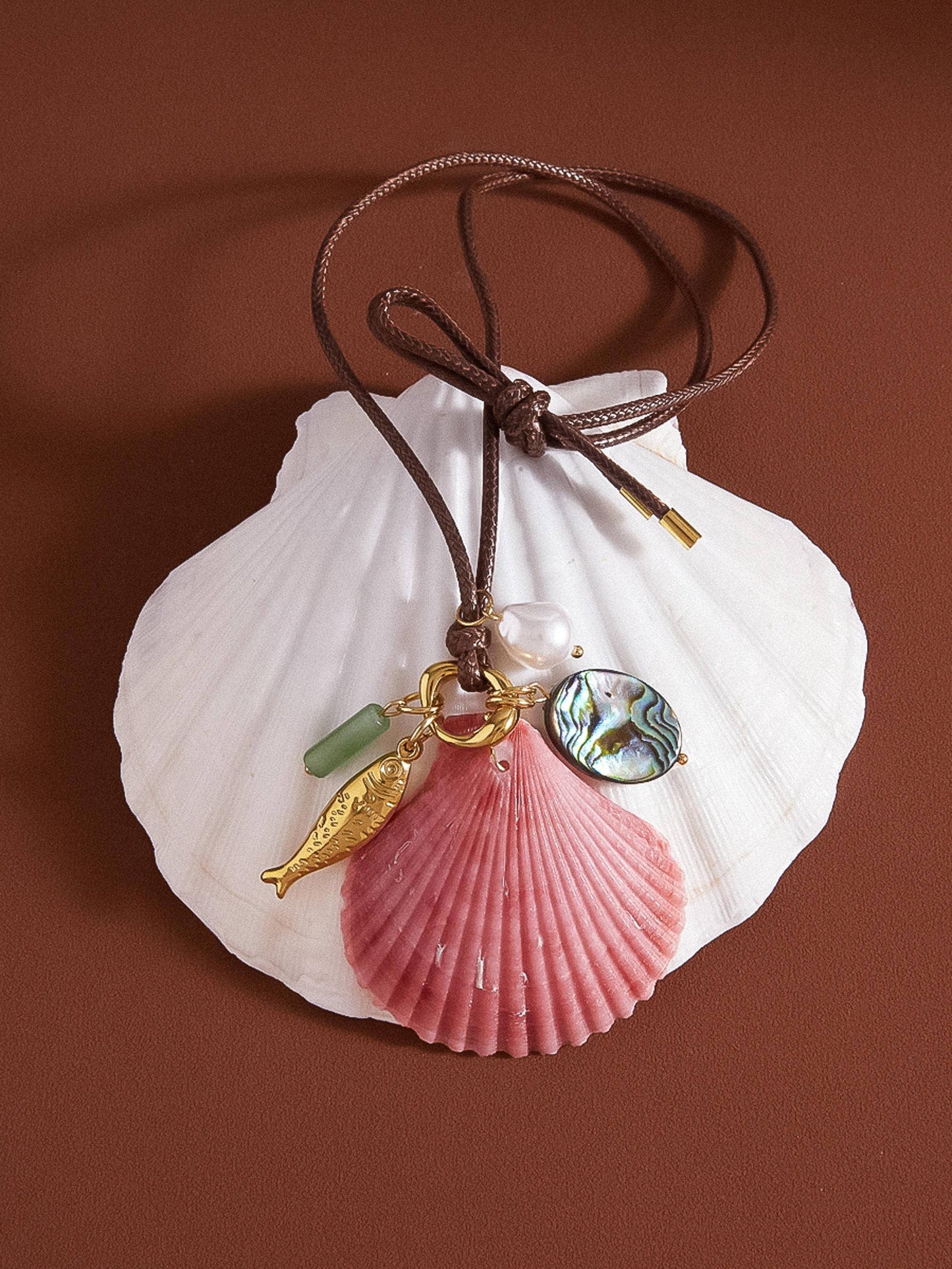 Sassari 18K Gold Non-Tarnish Coastal Shell Charm Necklace