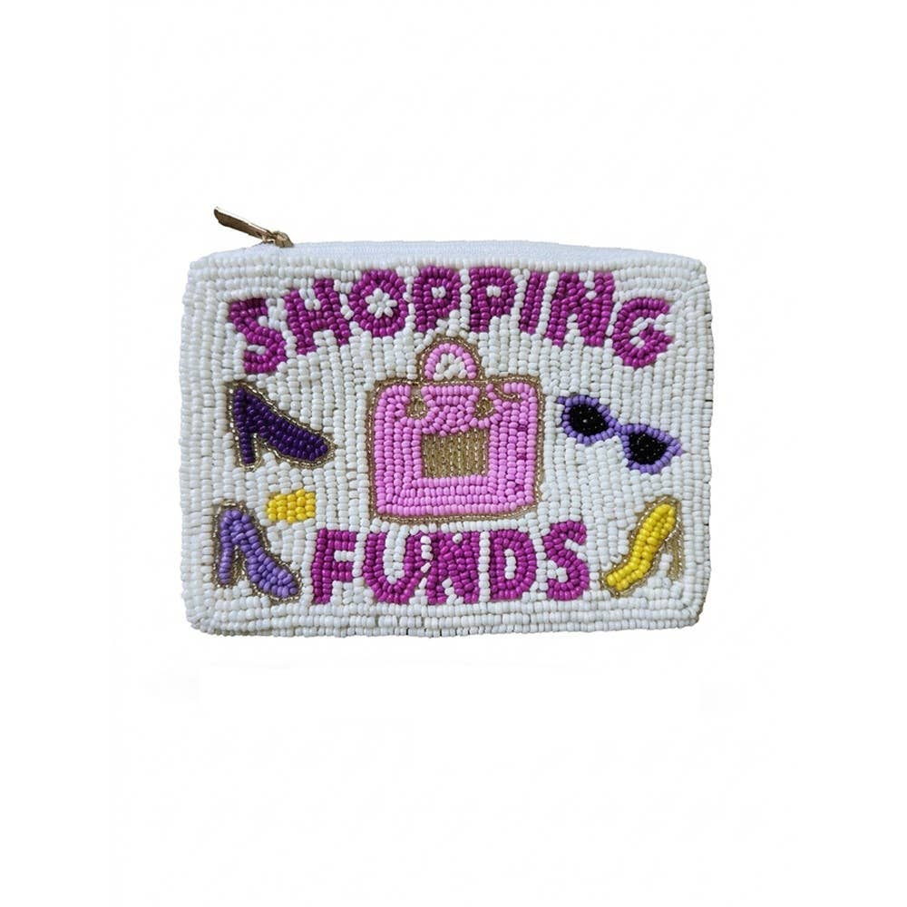 Shopping Funds Heels Beaded Coin Pouch
