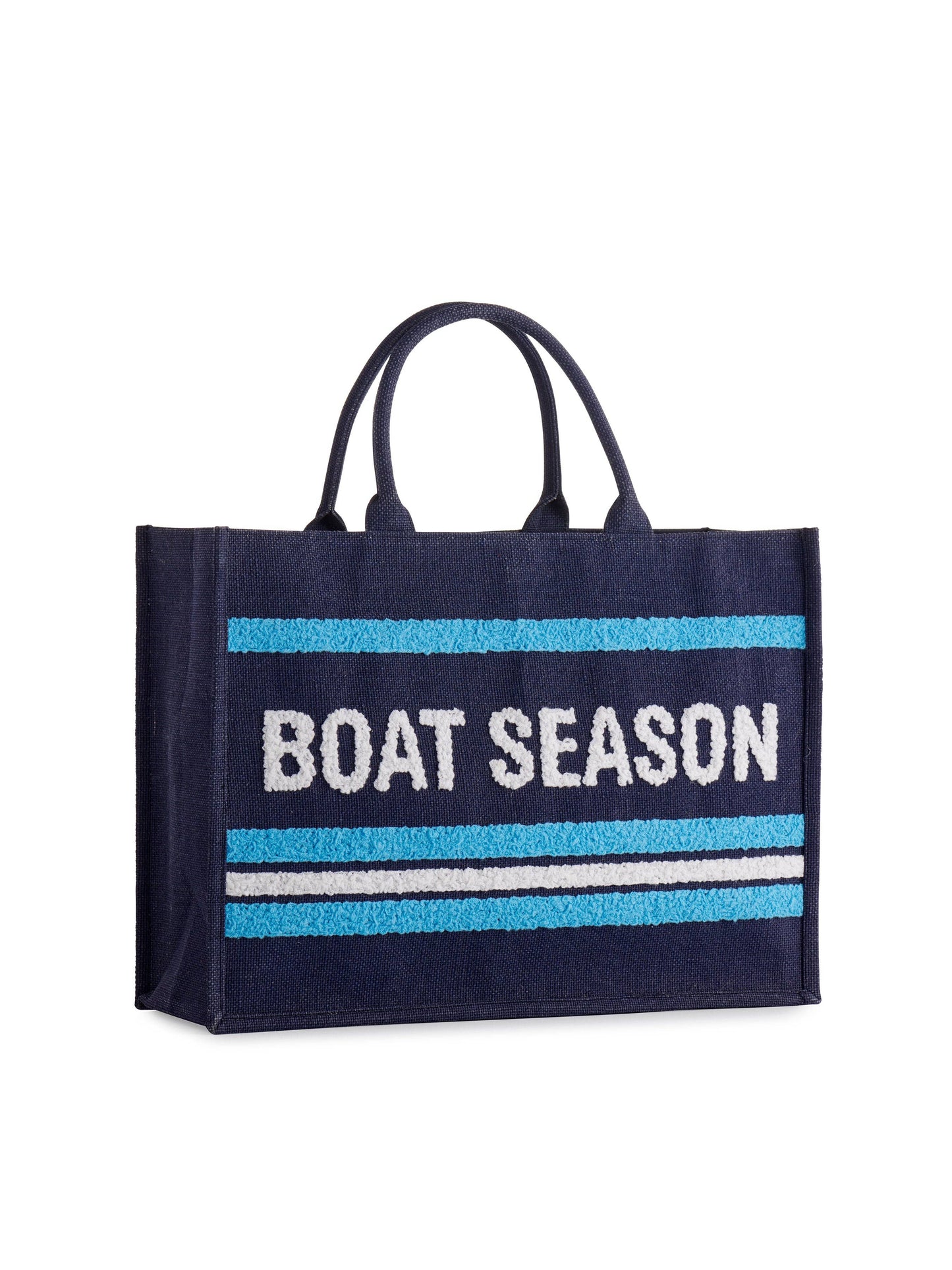 "BOAT SEASON" BEACH BAG, NAVY