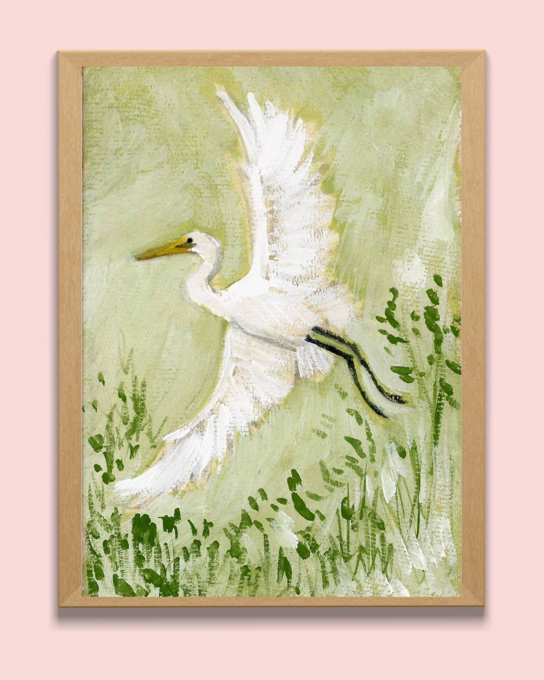 David, a Egret Vertical Print