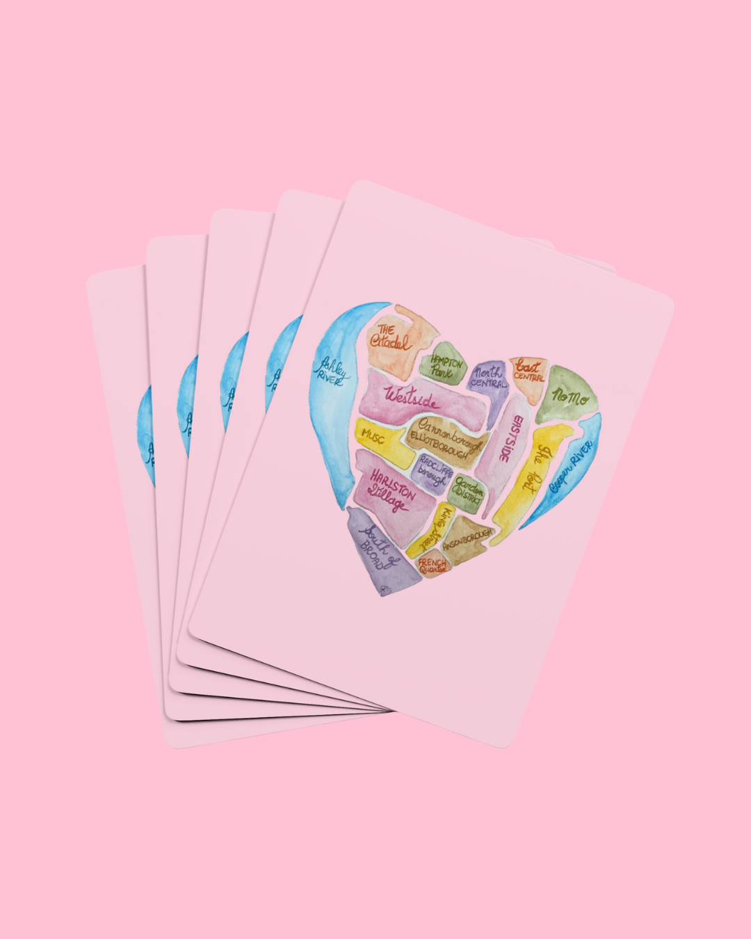 Charleston Heart Playing Cards