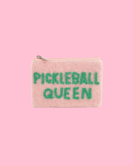 Pickleball Queen Seed Beaded Coin Purse
