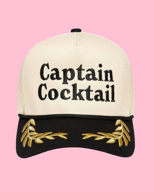 2-Tone Cap - Captain Cocktail - Black/Beige (nautical)