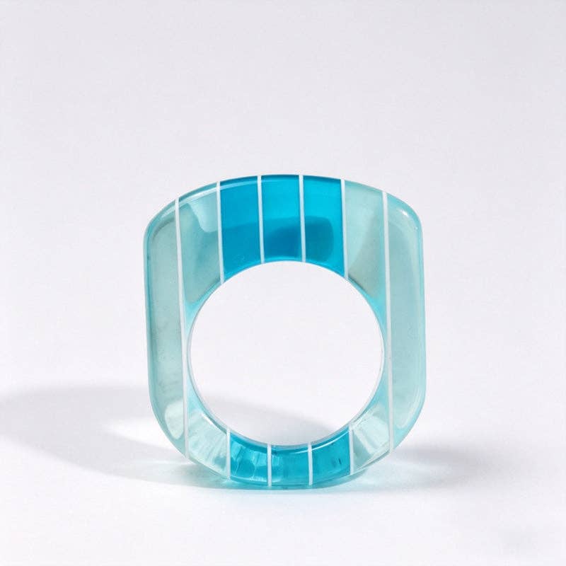 Rainbow Stripe Resin Ring