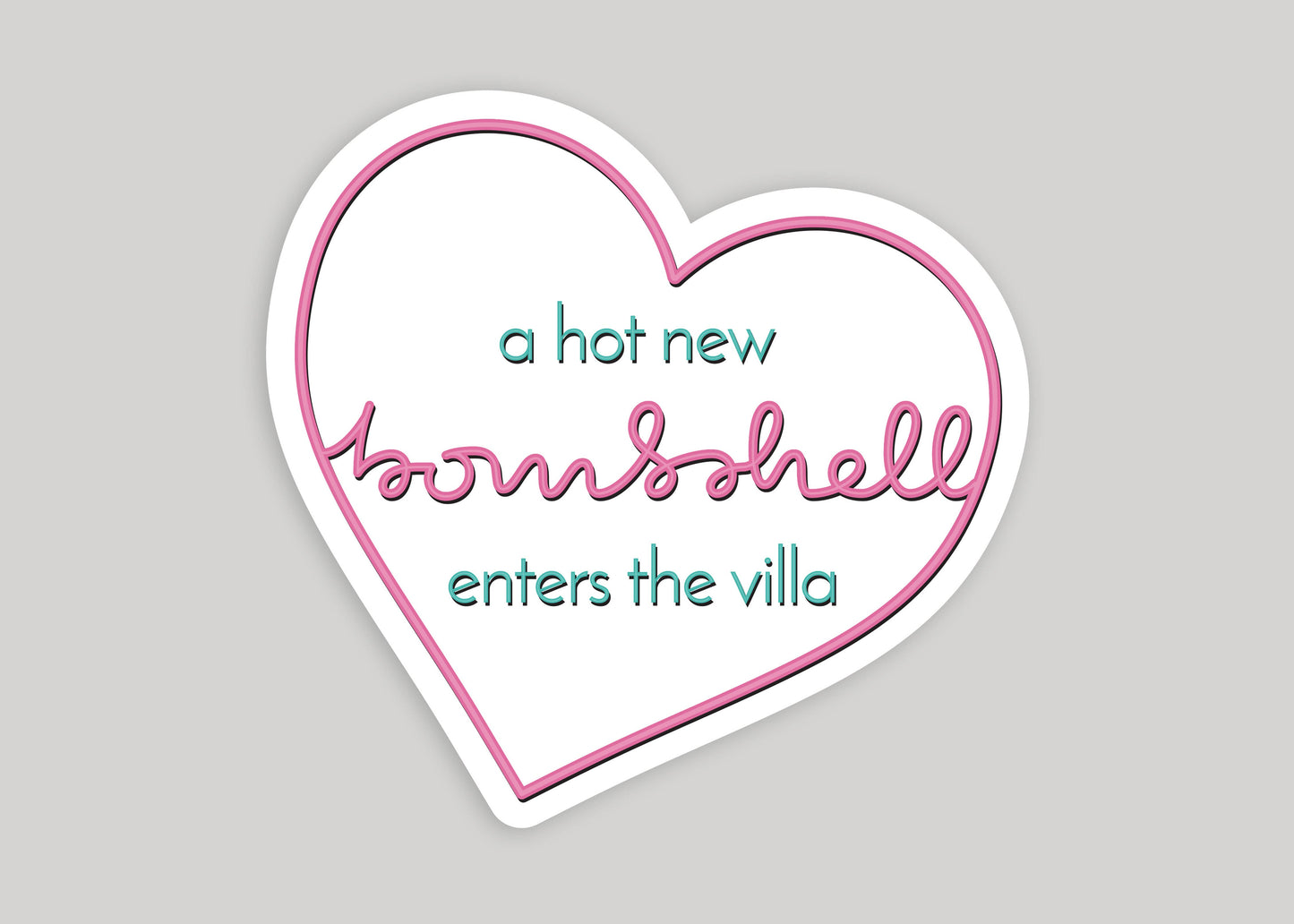 Hot New Bombshell Enters the Villa Love Island Heart Sticker