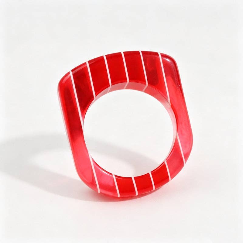 Rainbow Stripe Resin Ring