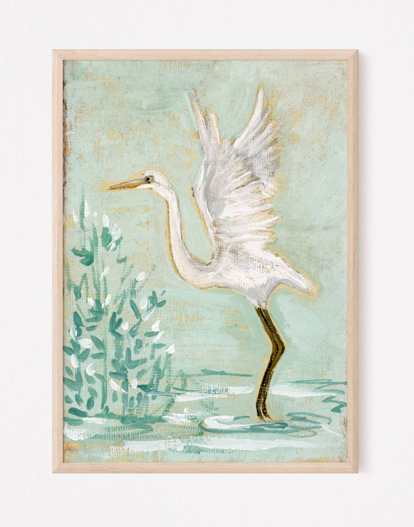 Diana, an Egret Vertical Print