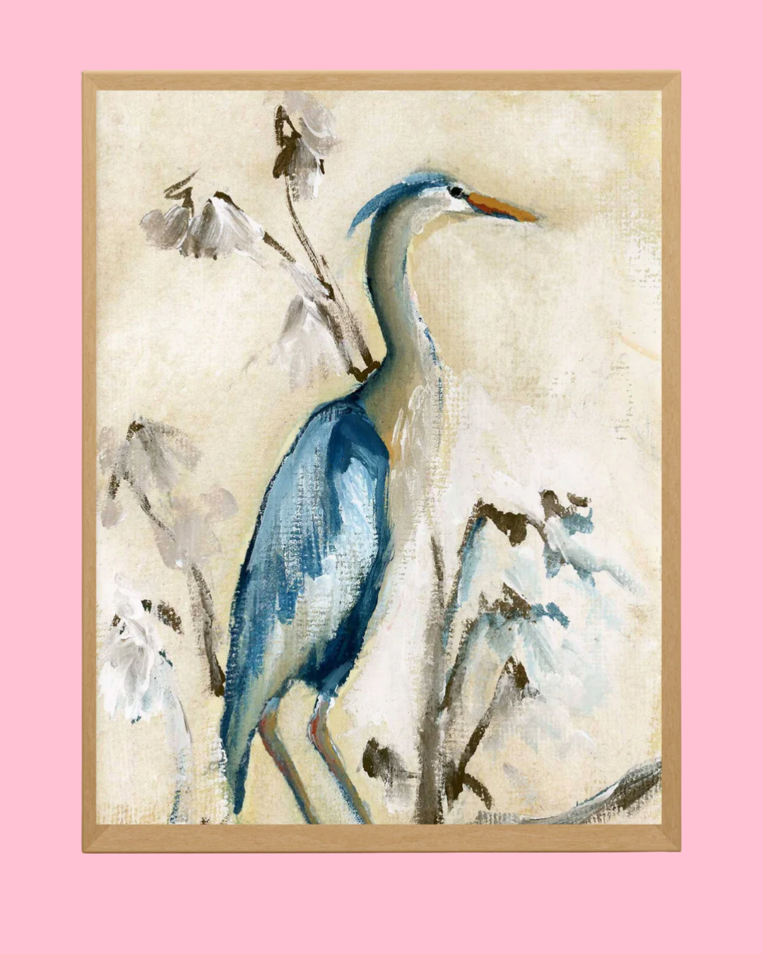 Gregory, a Heron Bird Vertical Print