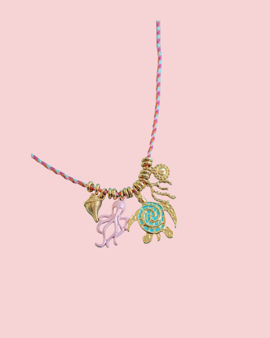 Pink Tropi-Cute Splash Ocean Critter Necklace