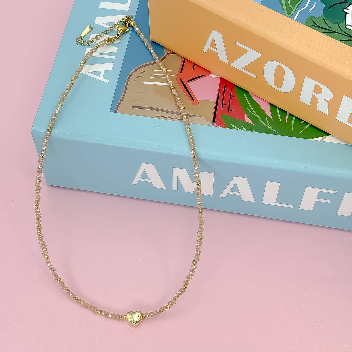  Tiny Gold Heartbeat Necklace 