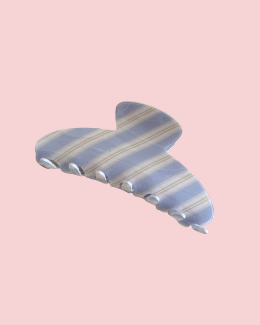 Fashionable Blue - White Striped Patterns Hair Claws