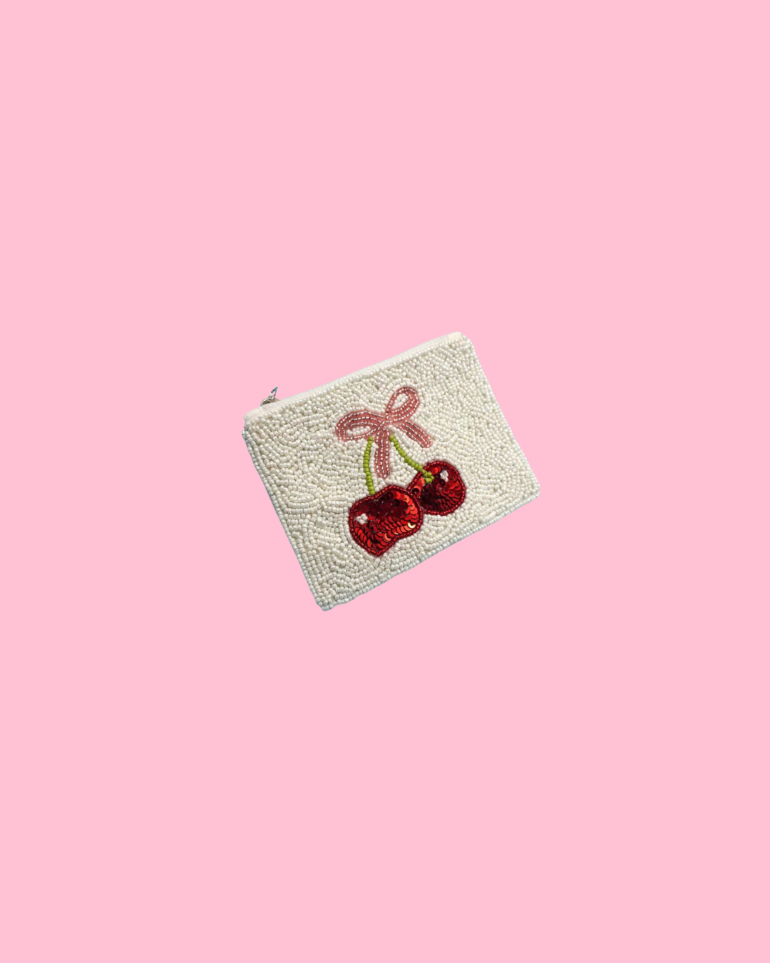 Cherries Beaded Coin Purse 