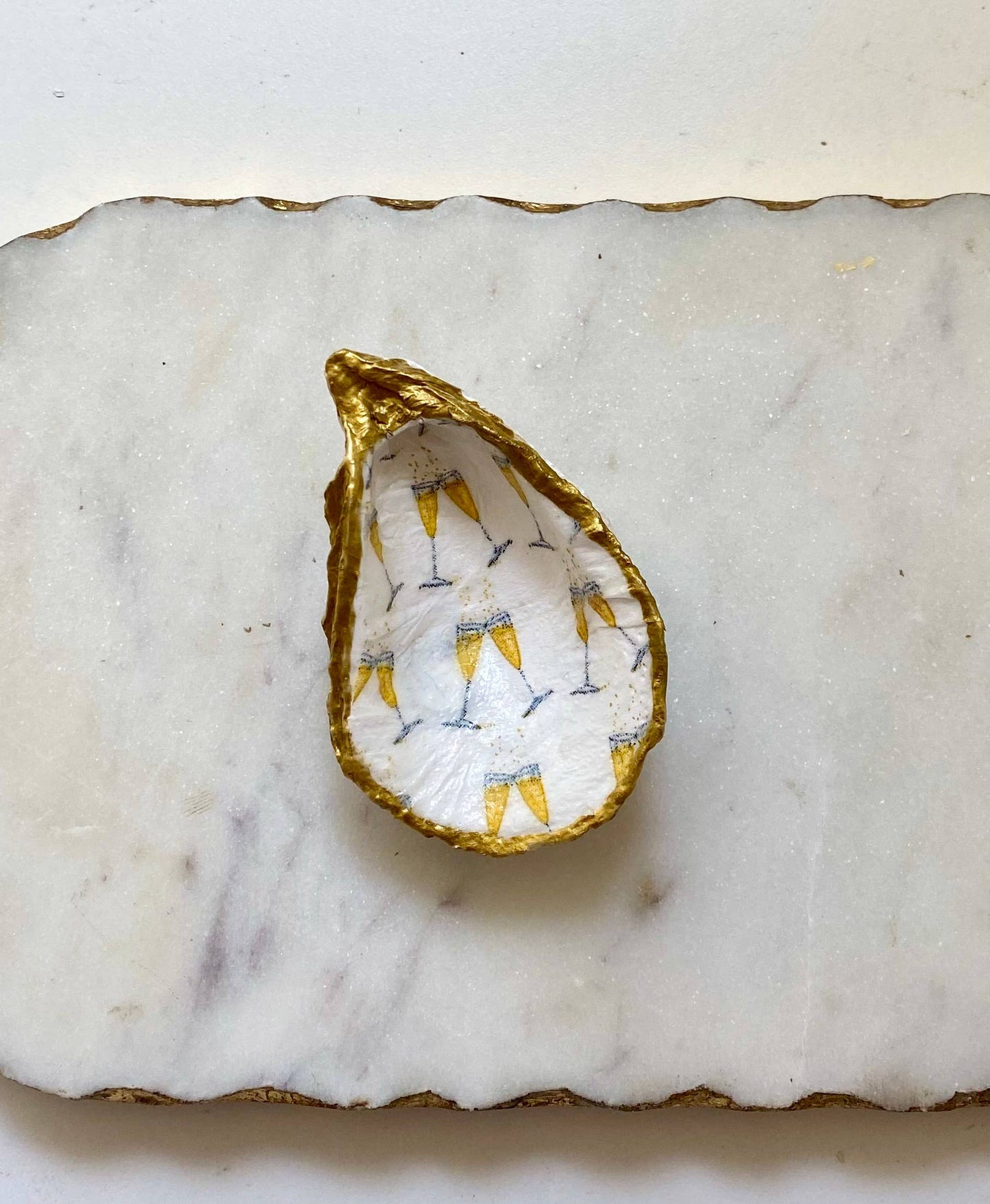 Champagne Oyster Shell Jewelry Dish