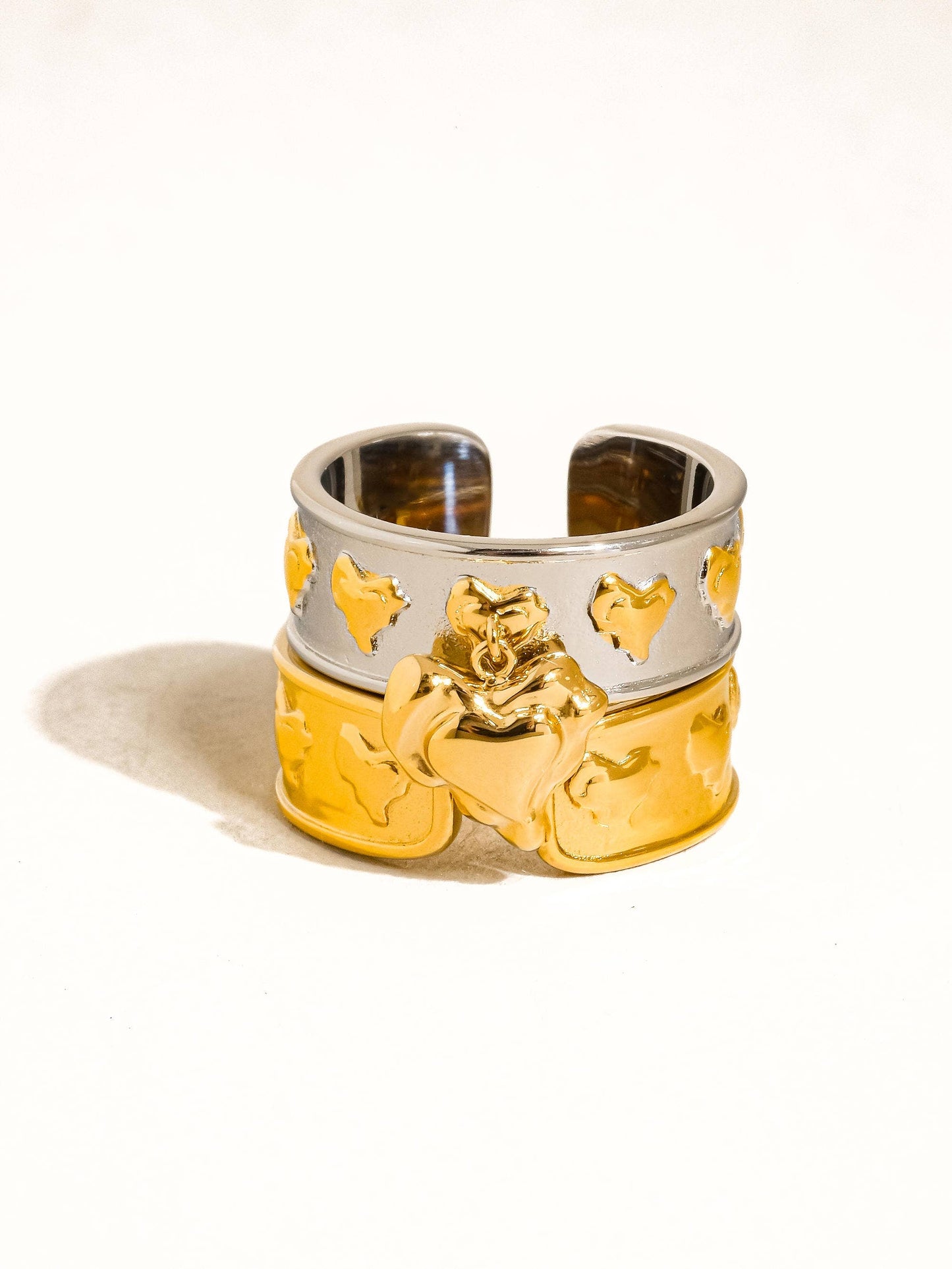 Alexia 18K Gold Non-Tarnish Multi Heart Dangle Ring