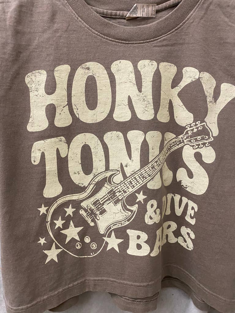 Honky Tonks & Dive Bars Boxy Midriff Muscle top