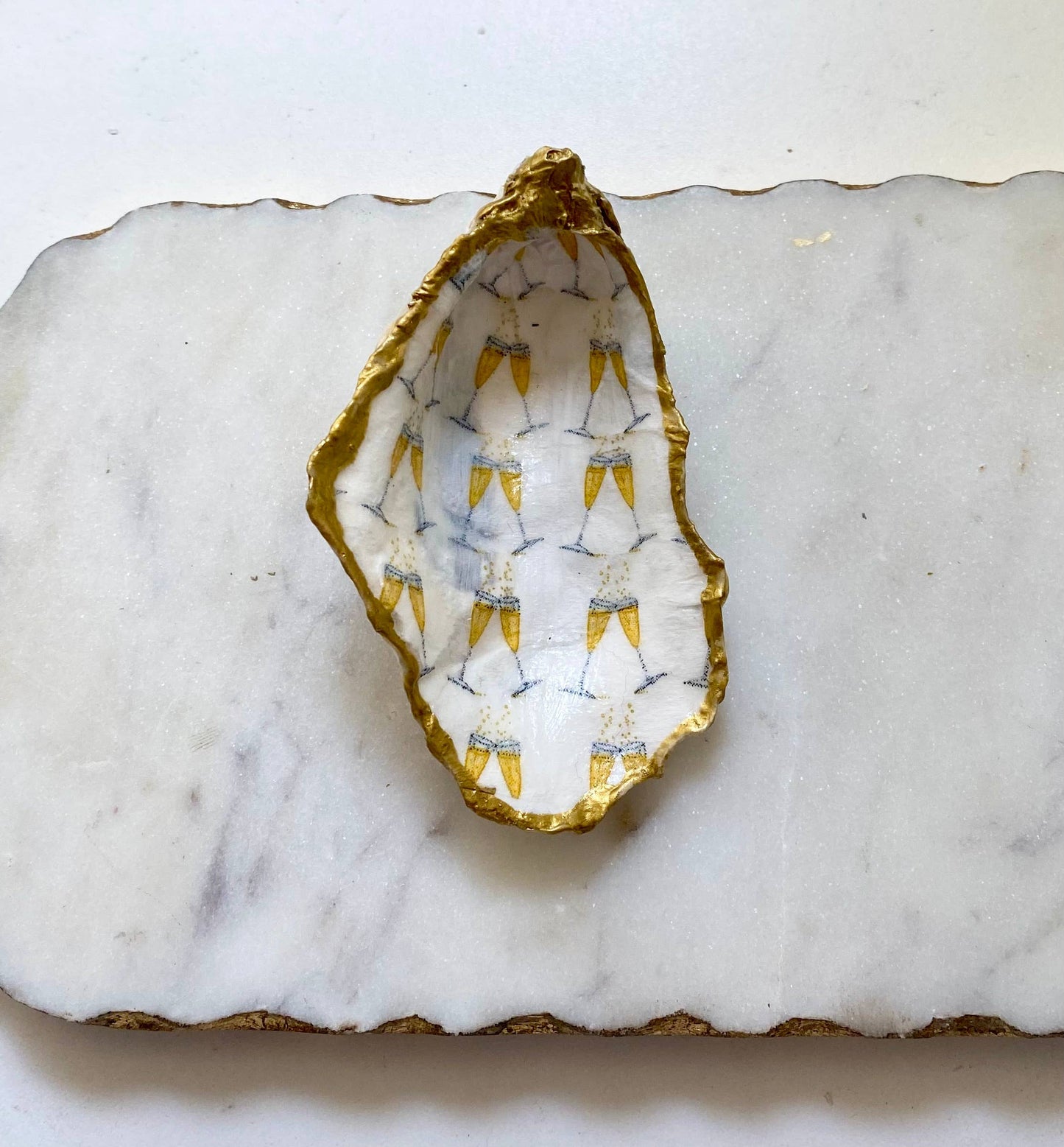 Champagne Oyster Shell Jewelry Dish