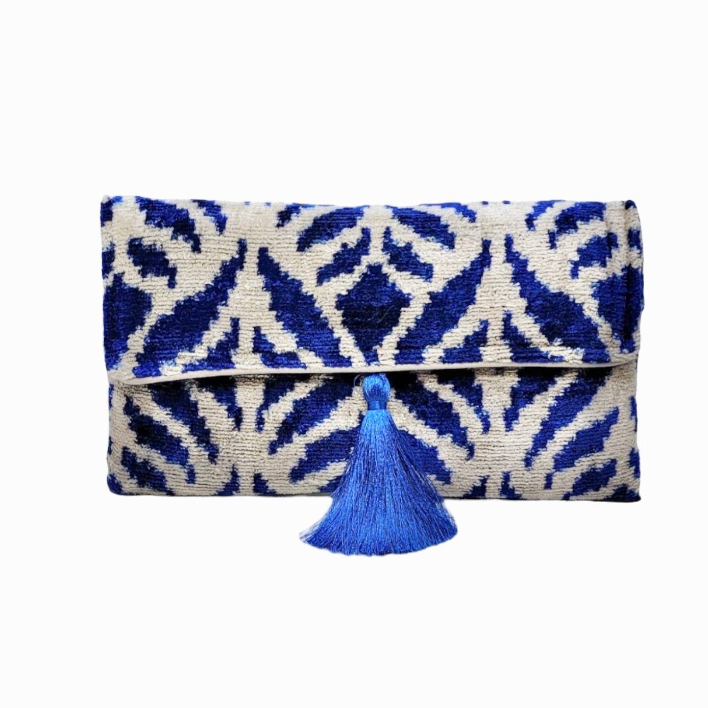 Silk Velvet Ikat Clutch