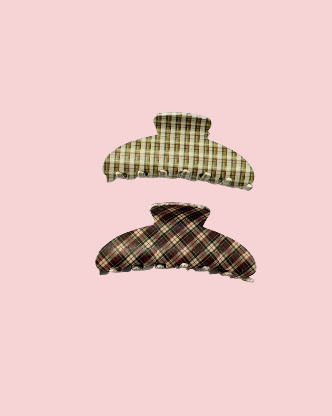 Vintage Plaid Pattern Hair Claw Clip