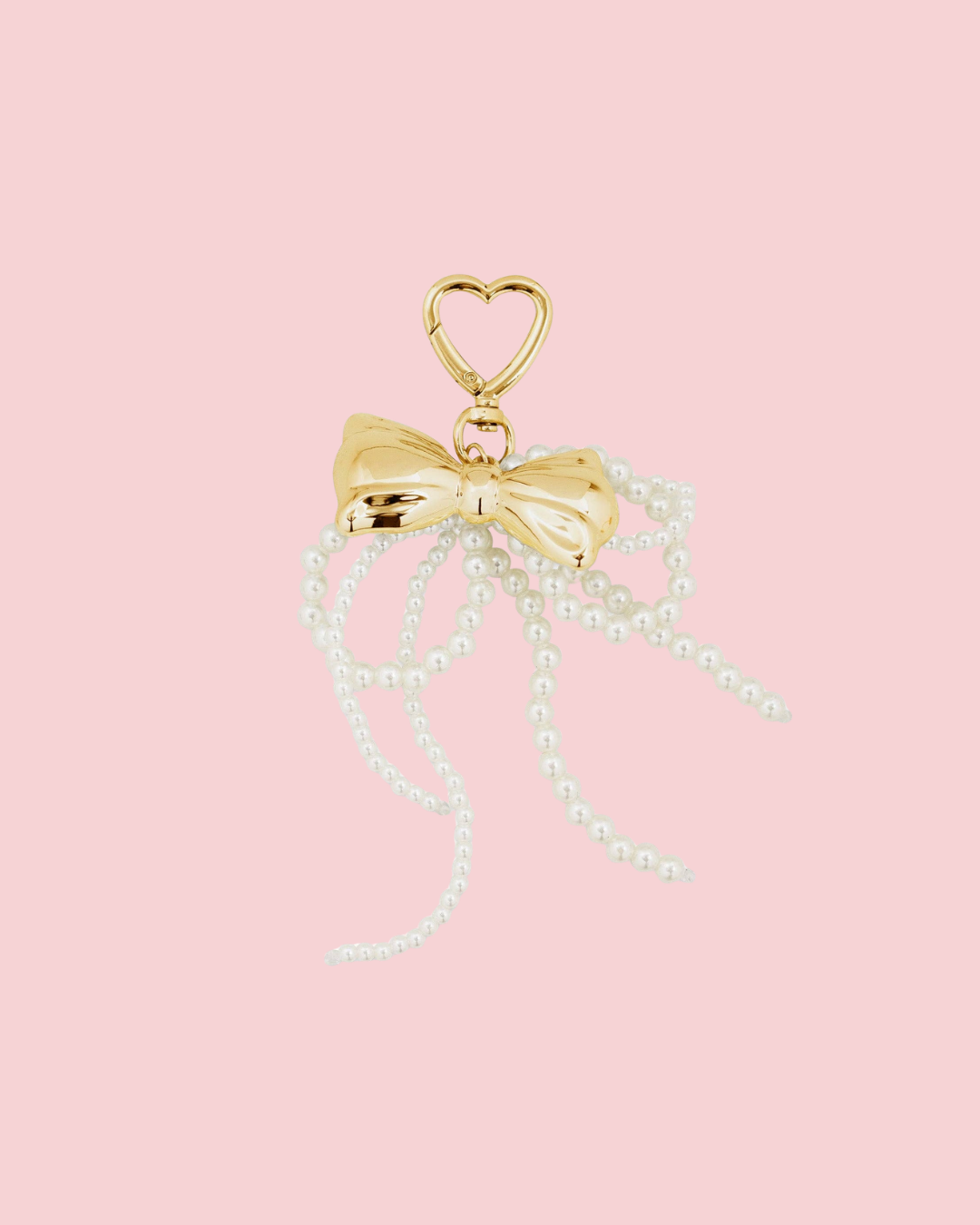 Puffy Bow Acrylic Pearl Bow Drop Bag Charm