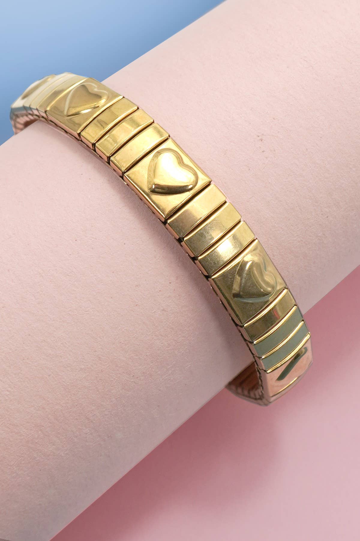 18K STAINLESS STEEL TARNISH FREE HEART BRACELET