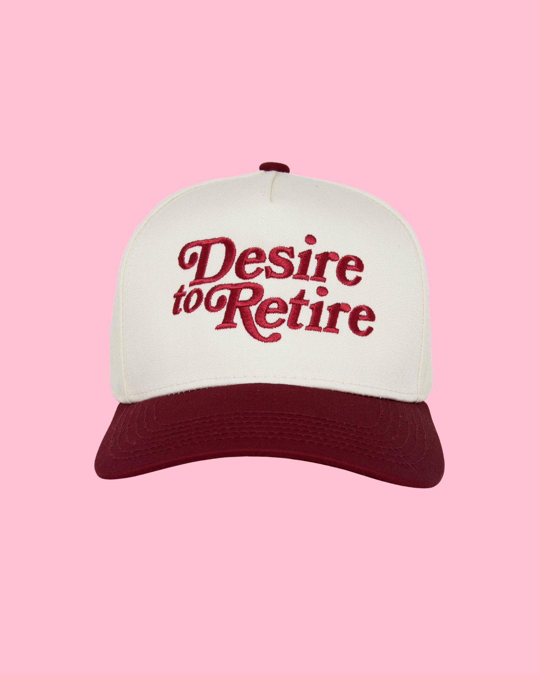 Two Tone Cap - Desire to Retire (Burgundy/Beige)