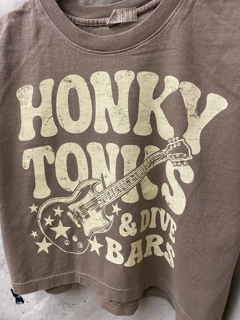 Honky Tonks & Dive Bars Boxy Midriff Muscle top