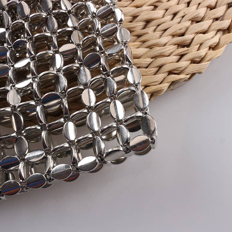 Simple Hollow Out Handmade Beaded Handbag
