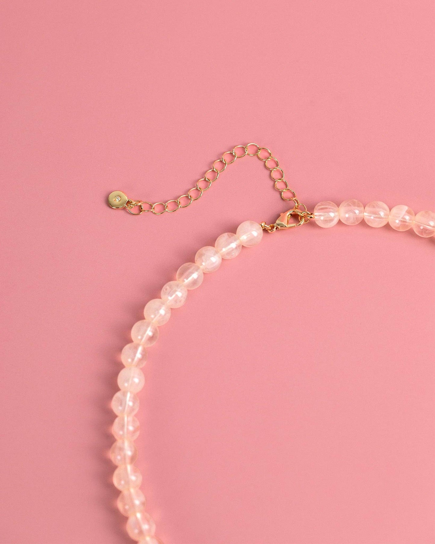 Ivory Jade Marbled Valentine Heart Bead Necklace
