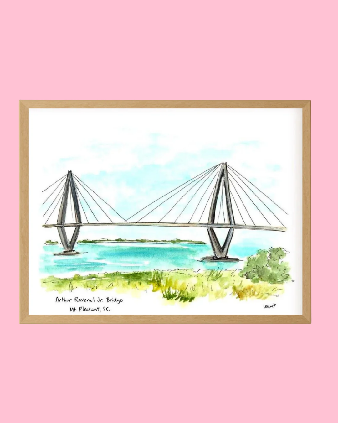 Charleston, South Carolina - Arthur Ravenel Jr Bridge. Art Print