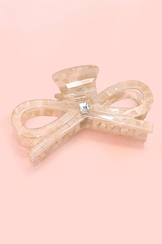 LARGE CUTE BOW RIBBON RHINESTONE HAIR CLAW CLIPS | 40H810