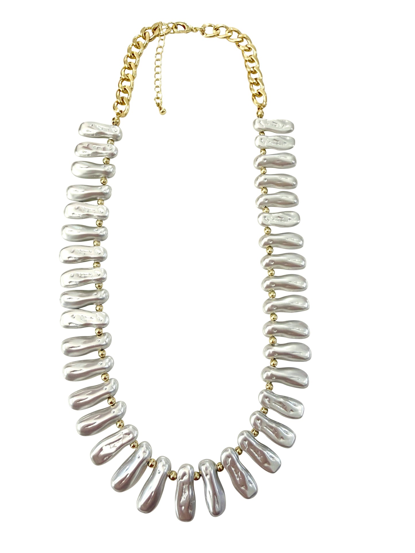 Lillian Pearl Necklace- Light Grey