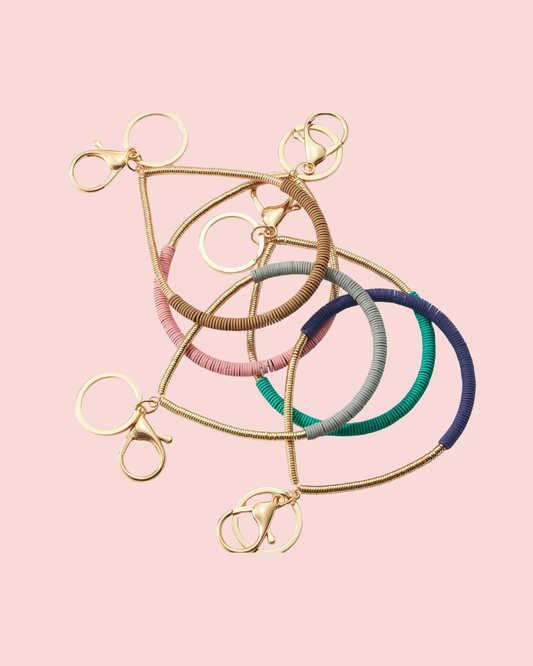 Silicone Coated Disc Wristlet Keychains