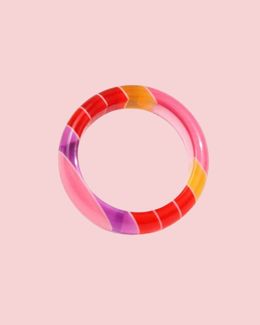 Rainbow Stripe Resin Ring