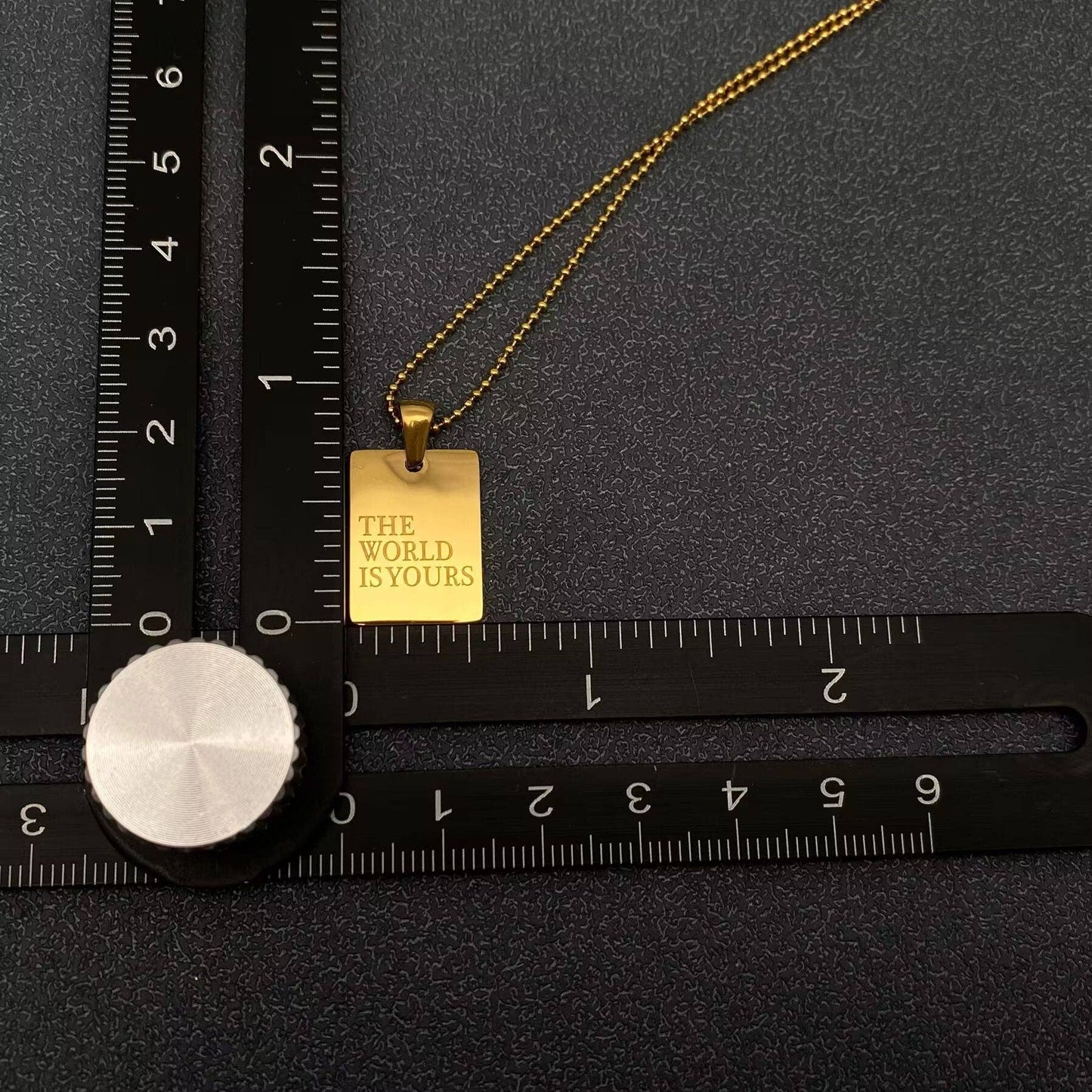 Inspiring Square Charm 18K Gold Plated S.Steel Necklace - FGS