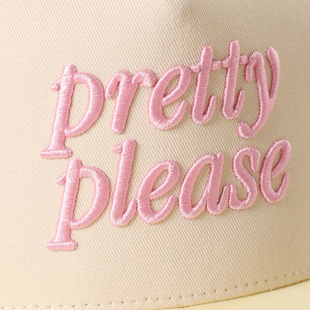 Pretty Please 3D Embroidered Two-Tone Trucker Hat