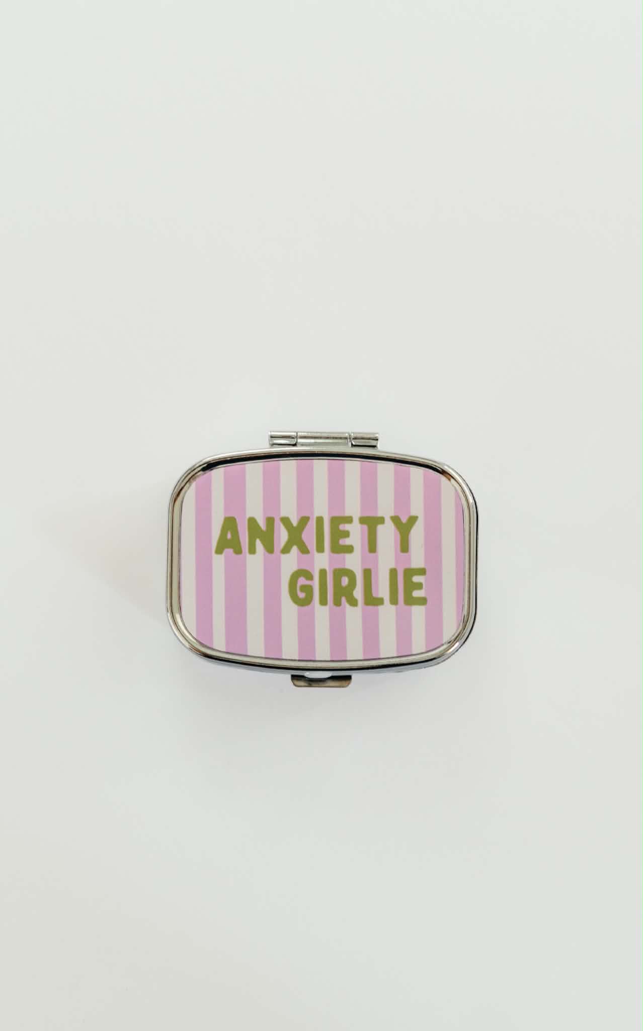 Funny Pill Box Compact Mirror Mental Health Gift Organizer