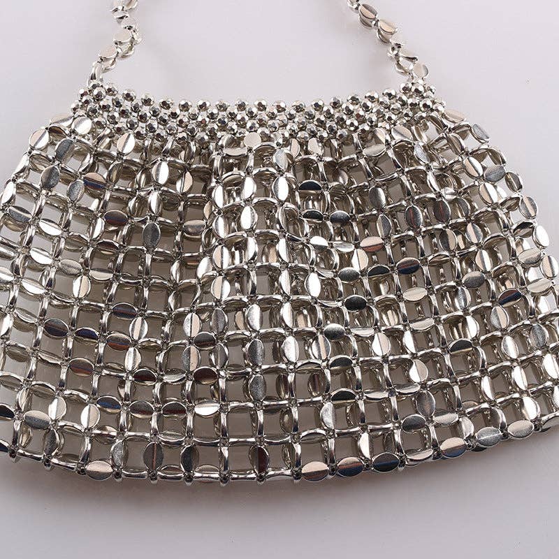 Simple Hollow Out Handmade Beaded Handbag