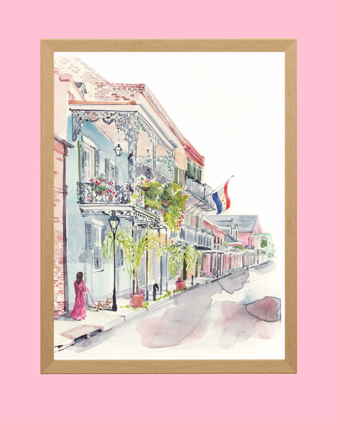 French Quarter Stroll Watercolor Fine Art Print
