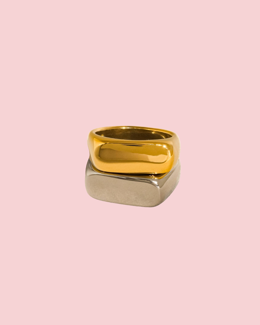 Glayce 18K Gold Non-Tarnish Classic Signet Ring