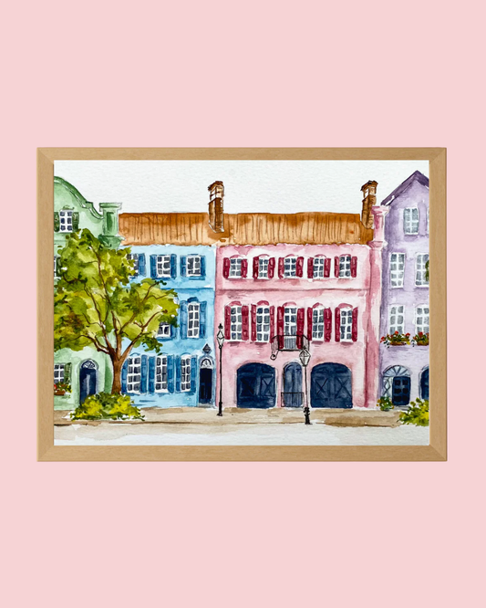 Rainbow Row Art Print