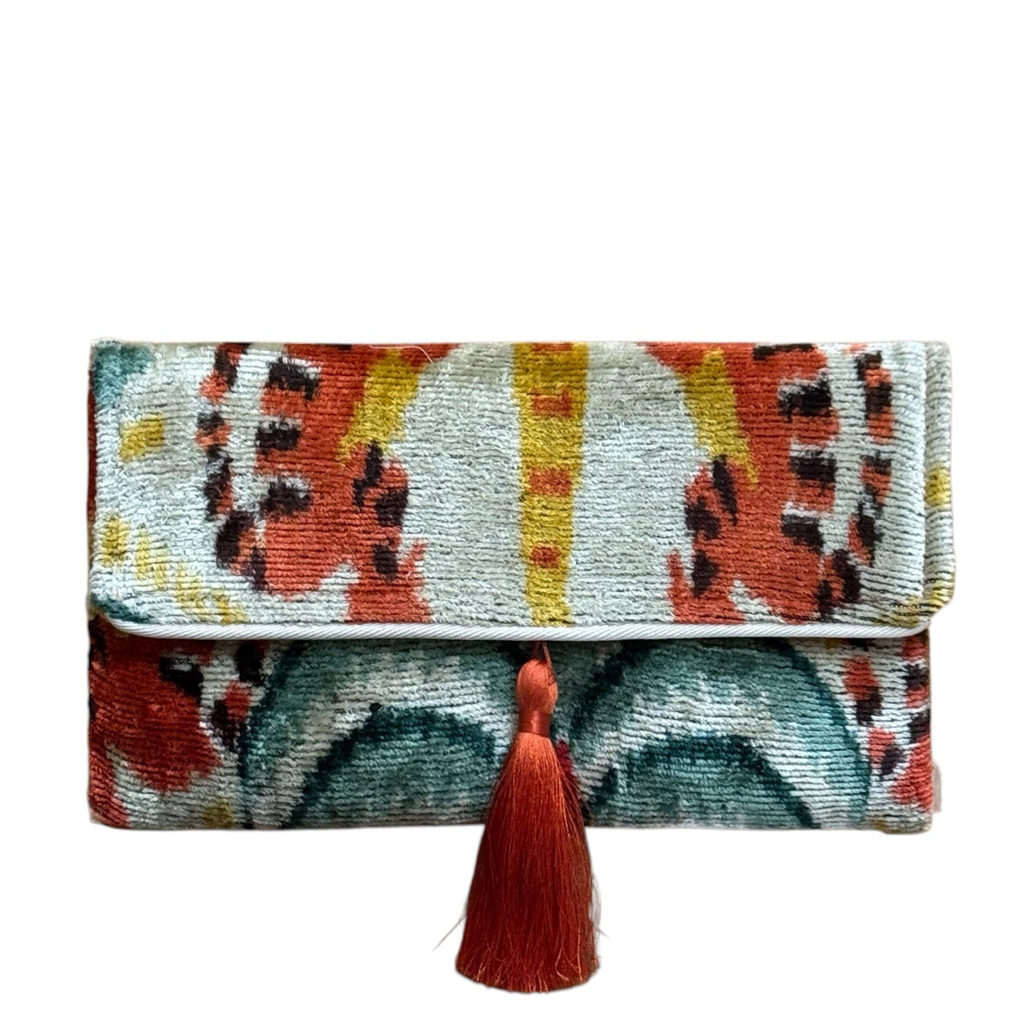 Silk Velvet Ikat Clutch 