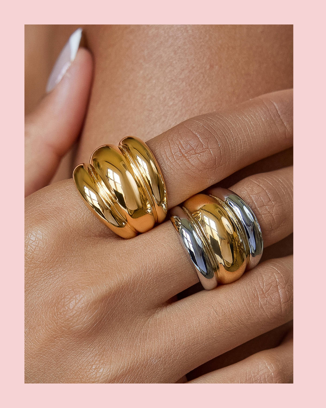 Daelen 18K Gold Non-Tarnish Dome Statement Ring