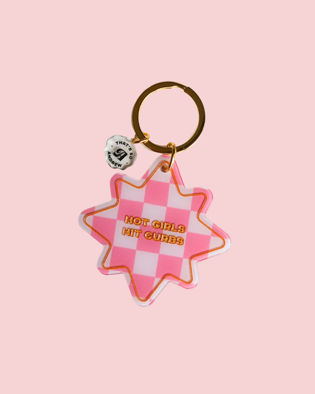 Hot Girls Hit Curbs - Funny Motel Keychain