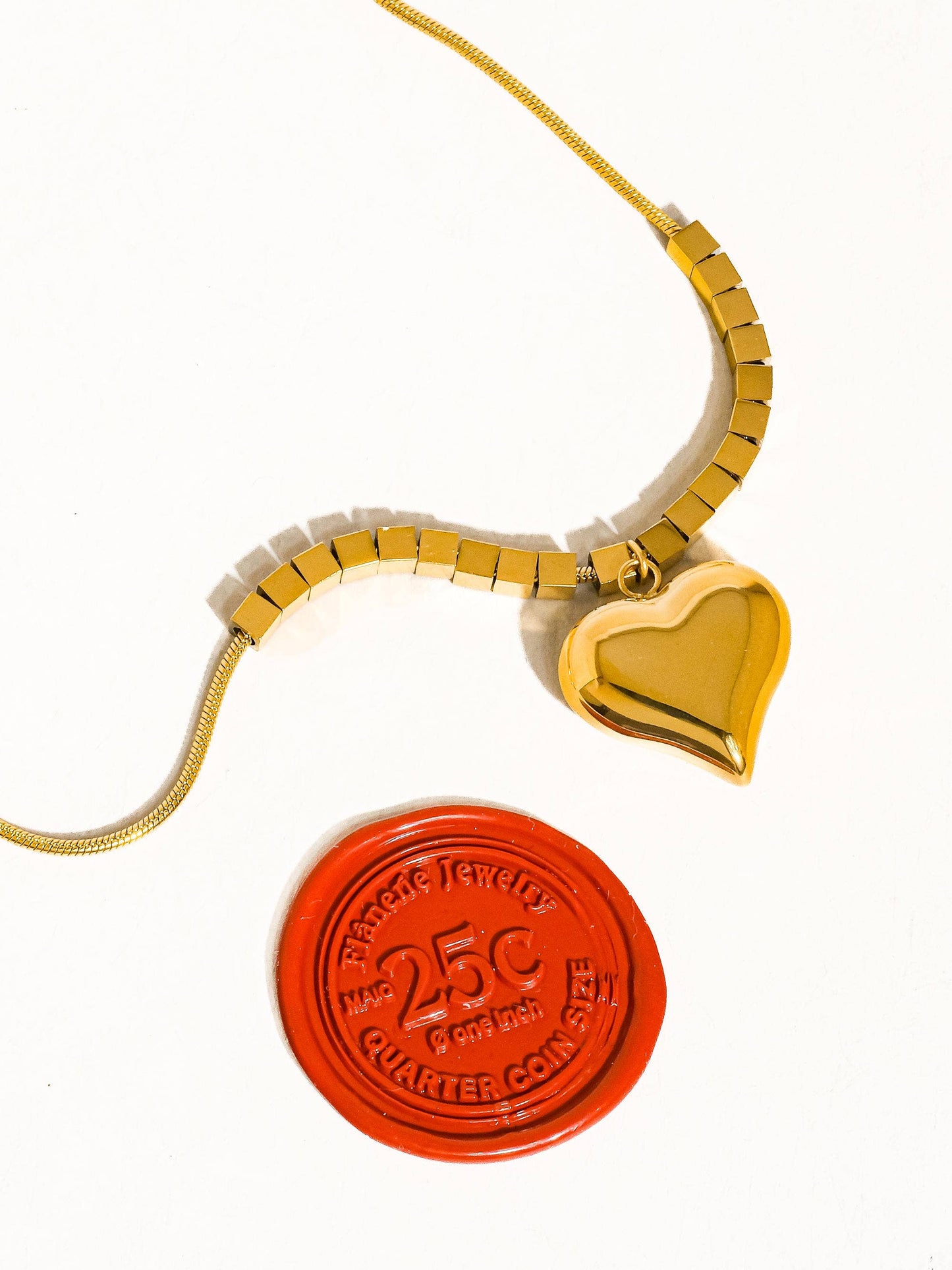 Bellamy 18K Gold Non-Tarnish Classic Heart Necklace