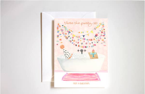 Introvert Bubble Bath Birthday Card