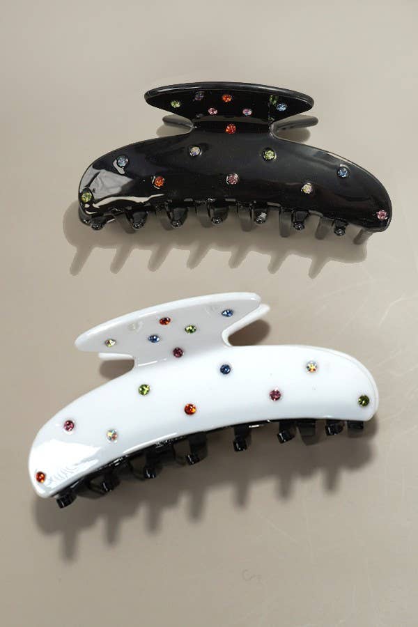 Jumbo Rhinestone Studded Claw CLip