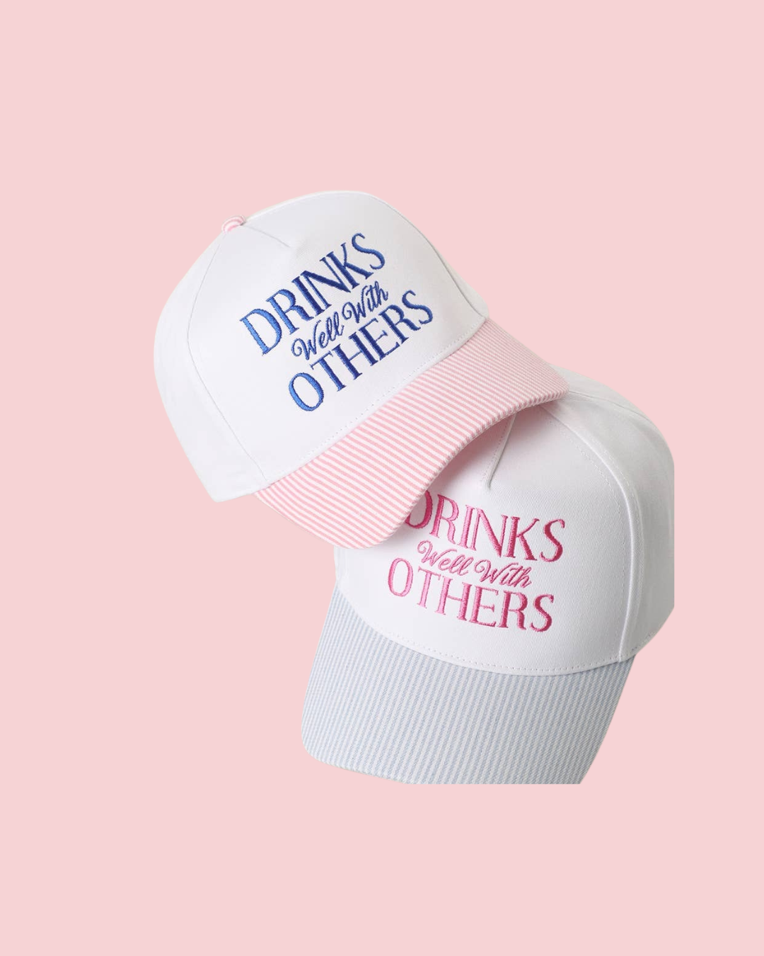 DRINK Well With OTHERS Embroidered Seersucker Brim Hat