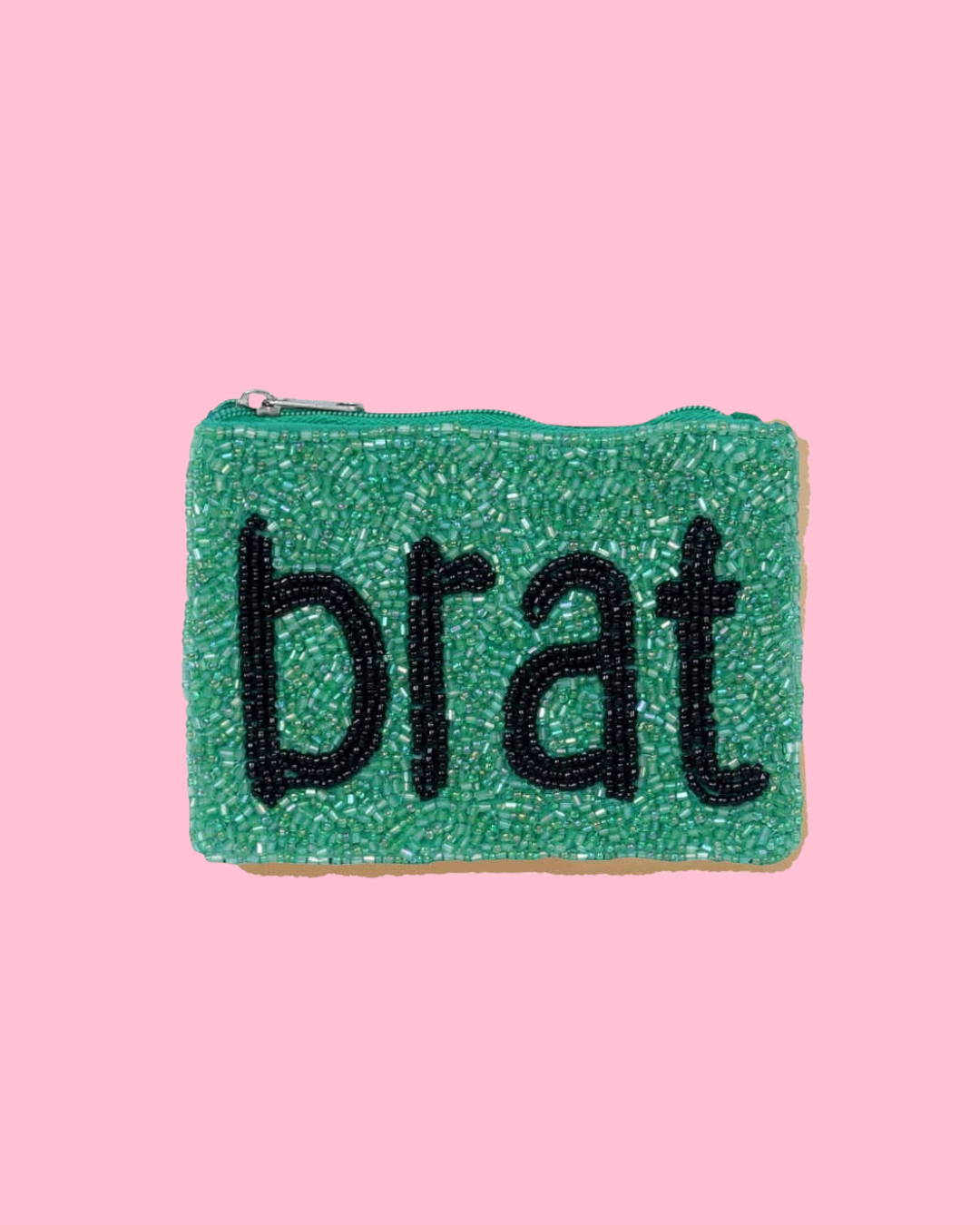 BRAT Message Seed Beaded Mini Pouch Bag