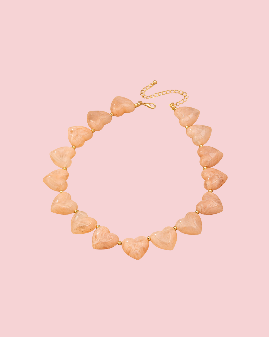LARGE HEART SHAPE BEADED NECKLACE | 80N92654