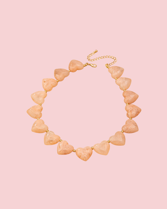 LARGE HEART SHAPE BEADED NECKLACE | 80N92654